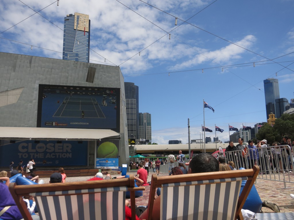 Live-Tennis am Federation Square