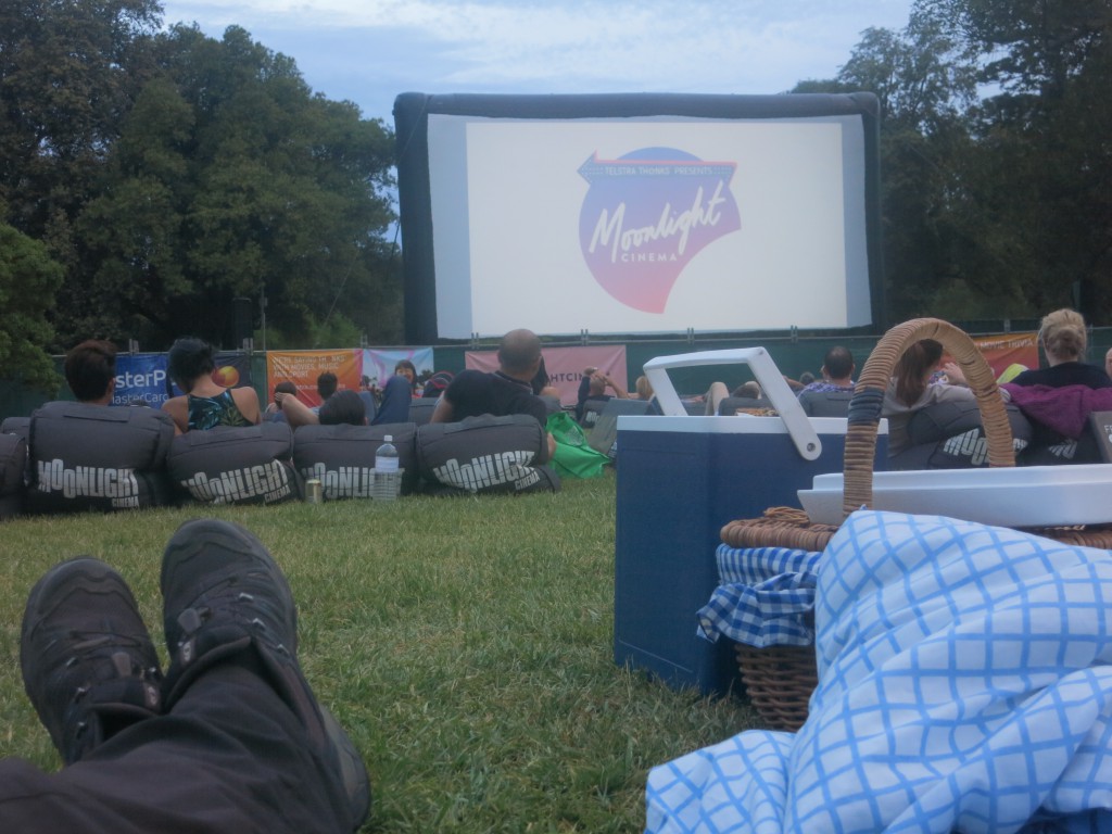 Auf der Wiese des Moonlight Cinema vor der Vorstellung