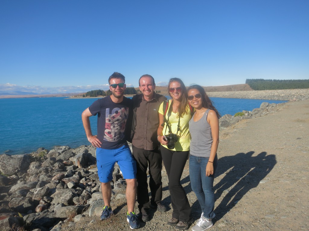 Mit Gregor, Whitney und Trang am Lake Pukaki